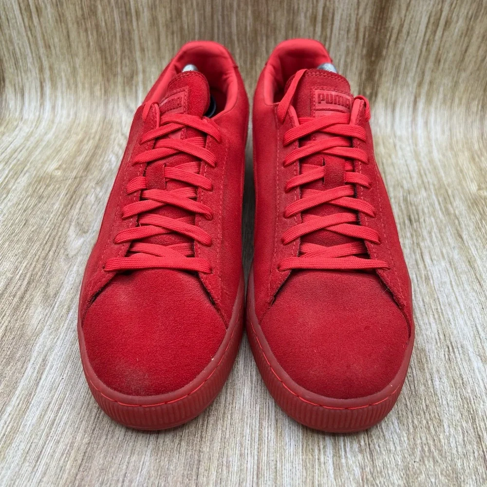 Puma Suede Emboss Sneakers Men's Size 10.5 Iced Red Low Top Shoes 361664-03